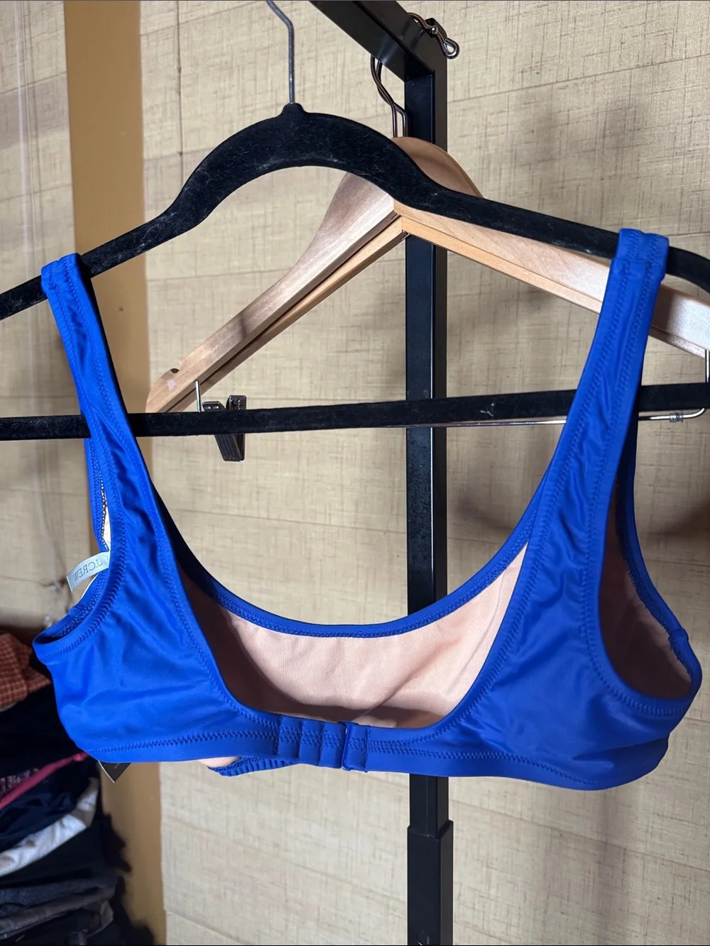 NWT J.Crew Heritage Scoopneck Bikini Top Blue Size Large